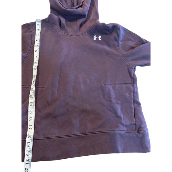 Under Armour Loose Cowl Purple Hooded Sweatshirt Size Medium Cotton Blend - Picture 4 of 6